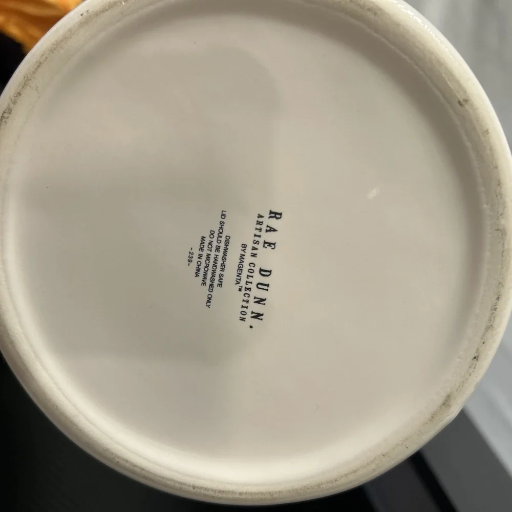 Rae Dunn Large Canister With Lid Bone Appetit Crown Finial